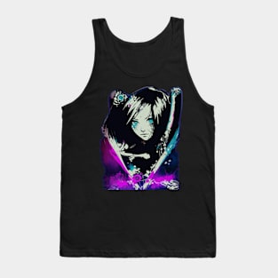 Funny Girl with Cat Kawaii Cat Lover Otaku Tank Top